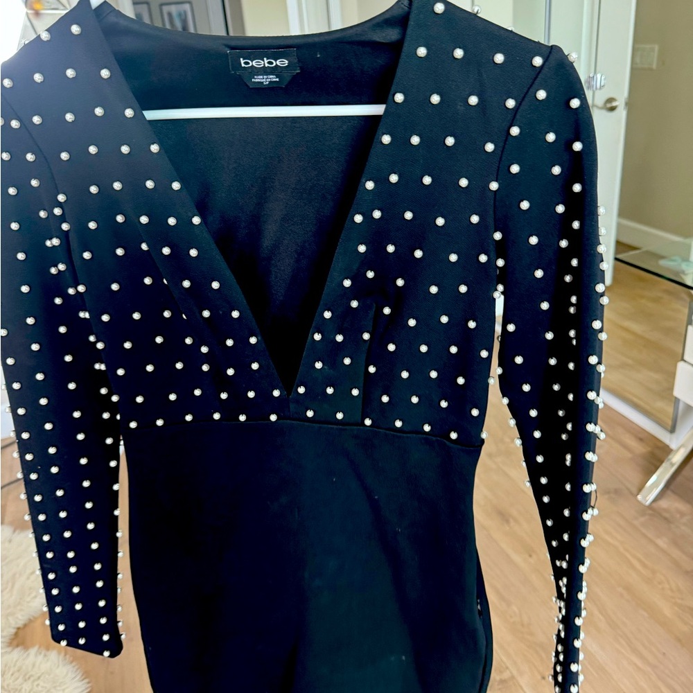 Stunning black and pearl dress